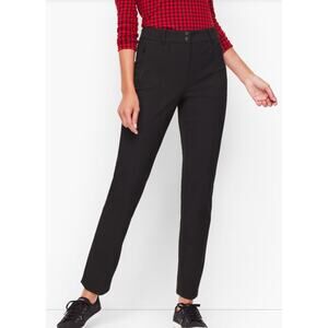 Talbots Size‎ 8 Stretch Twill Straight Leg Pants Black Professional Office Boss